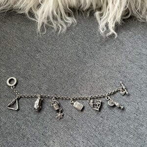 Brighton Silver Summer / Beach Themed Charm Bracelet 7.5"